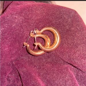 Solid gold vintage hoop earrings